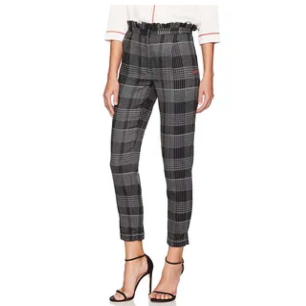 NWT DEAR DREW BY DREW BARRYMORE ARTHUR AVE HIGH WAIST RUFFLE TROUSER SZ US 4